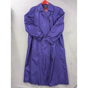 London Towne Womens Double Breasted Purple Trench Coat Size 10 Reg
